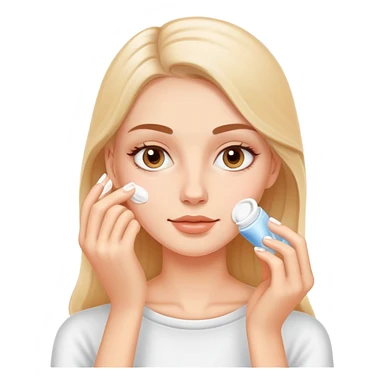 White girl applying face cream  sticker