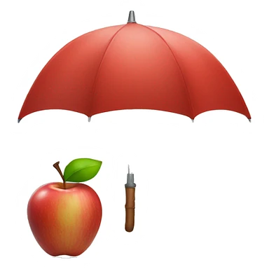 Apple with a umbrella  sticker