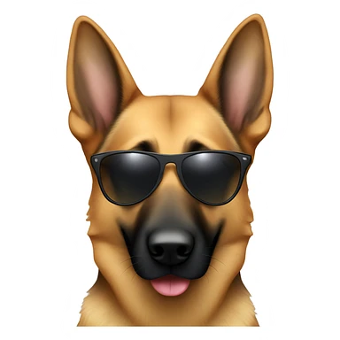 German shepherd with sunglasses  sticker