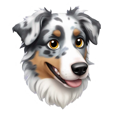 Blue Merle Mini Australian Shepherd with eyes of different color  sticker