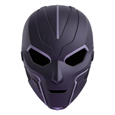 sleek black cybernetic AI mask sticker