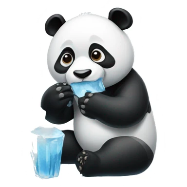 Panda eating ice creating  sticker