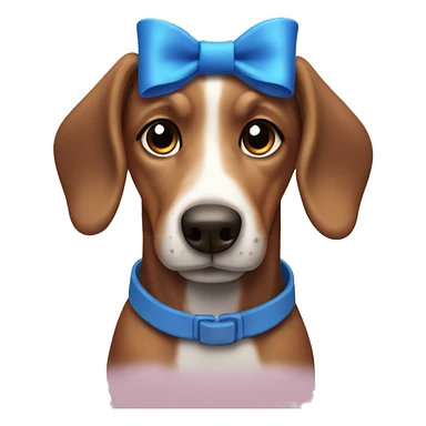 Blue bow Dashound  sticker