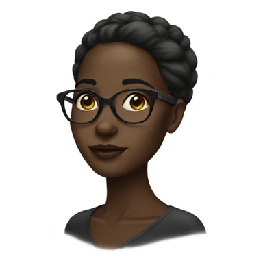 beautiful dark-skinned girl with glasses  sticker