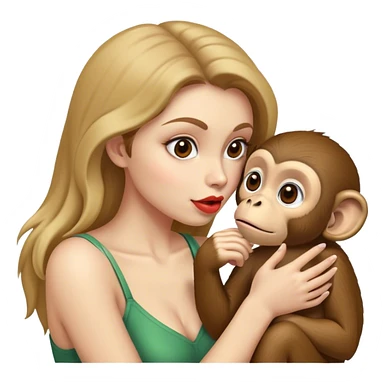 Un singe qui fais un bisou à une femme  sticker
