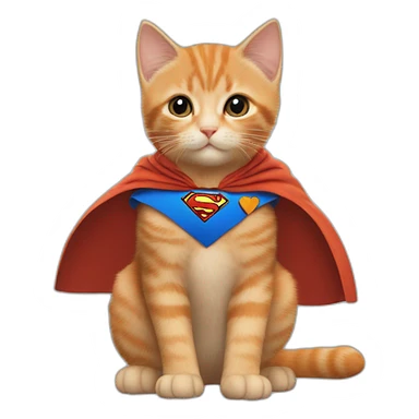 Superman cute kitten, very cute orange cat in superman suit and cape sticker