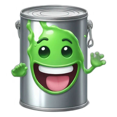 slime in tin can waving hello sticker