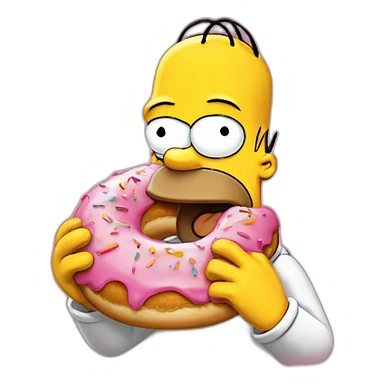 Homer simpson eat a donut sticker