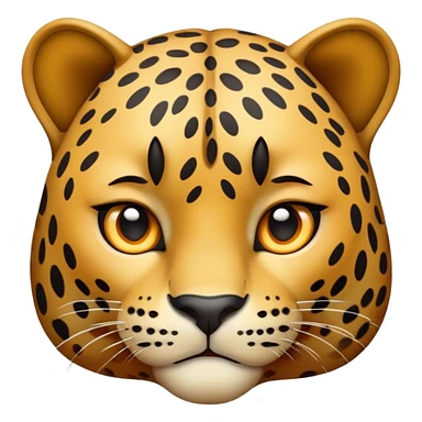 Regular leopard emoji with the word “help” sticker