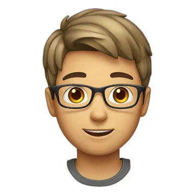 A boy with a glass sticker