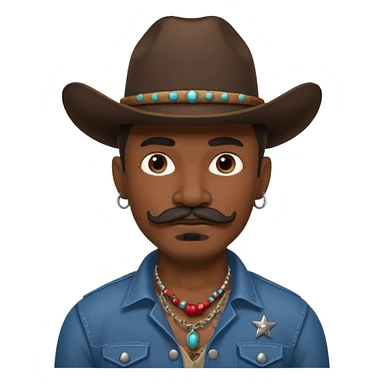 tattoos and mustached cowboys dark face sticker