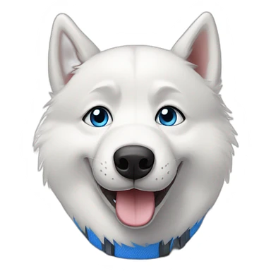 Happy white husky  blue eyes sticker