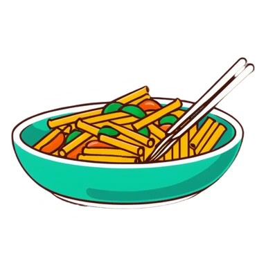 colorful pasta dish sticker