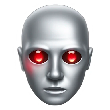 A silver human head with red laser beam streaking out from eyes  sticker
