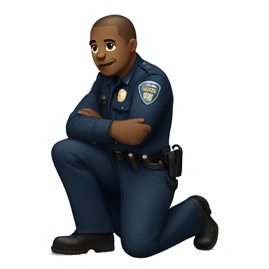 police officer kneeling on street sticker