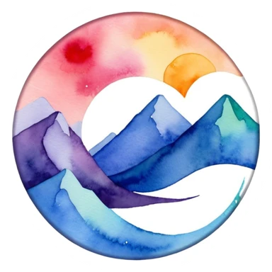 Realistic, watercolor, January Label sticker