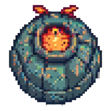 time bomb, pixel art style, transparent background sticker