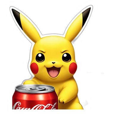 Pikachu qui boit du Coca-Cola  sticker