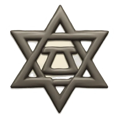 Star of David with letter D in middle sticker