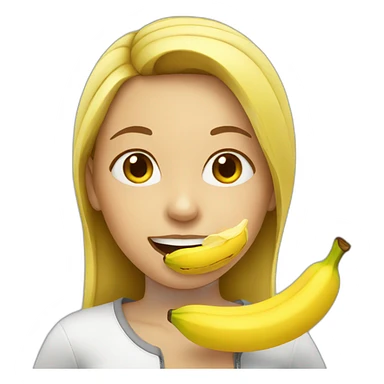 Girl eating banana sticker