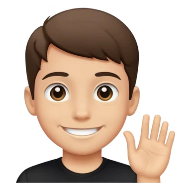 smiling boy in black shirt  sticker