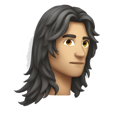 mysterious long hair solo male sticker