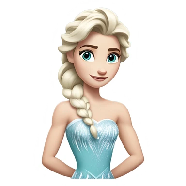 Elsa from frozen but very buff sticker