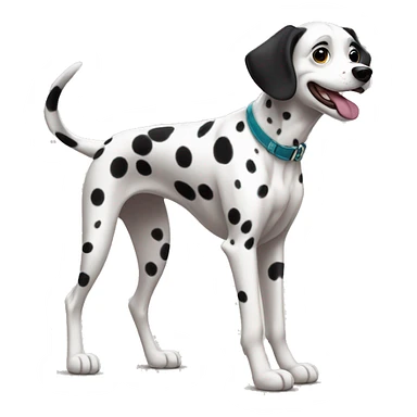 Chien race dalmatien, belle femelle en style Pixar sticker