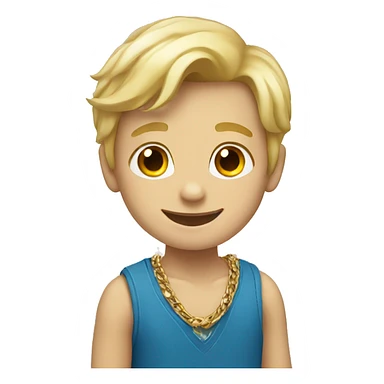 smiling blonde boy with necklace sticker