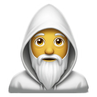 Wizard in white pointed hoodie with face covered and eye holes sticker
