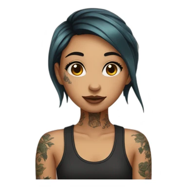 Girl with tattoo sticker