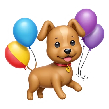 dog shaped flying balloons sticker