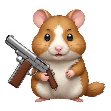 Hamster holding a gun sticker