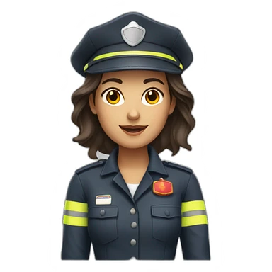 Femme brune pompier sticker