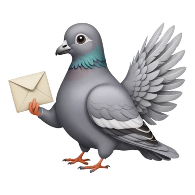 Pigeon with a letter  sticker