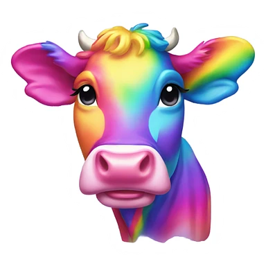 Lisa frank rainbow cow sticker