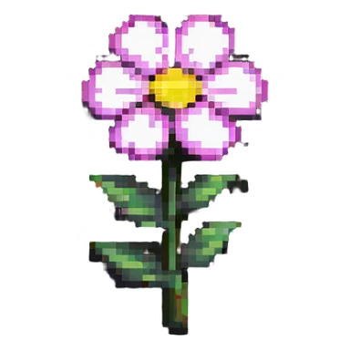 flower in pixel art style sticker