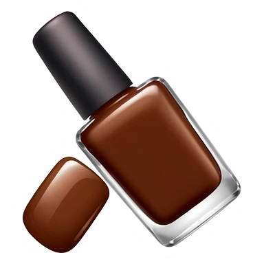 main en train d'être vernis avec du vernis marron sticker
