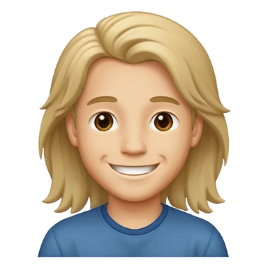 Niño con pelo largo sticker