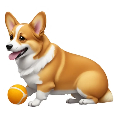 Corgi eating a ball sticker