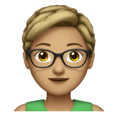 green eyed female with light brunette hair and eyeglasses sticker