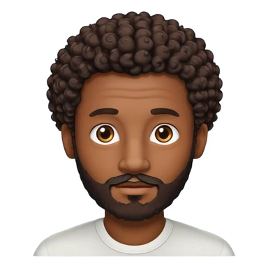 Dark brown skin man with a light beard and a curly   fade haircut with dark brown eyes sticker