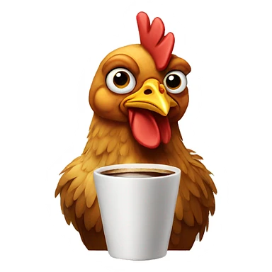 Chicken drinking Coffee  sticker