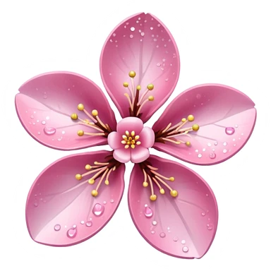 Stylized pink glitter cherry blossom flower (sakura) sticker