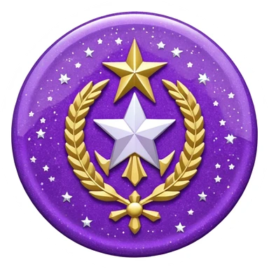 patente militar baixa roxa com glitter sticker