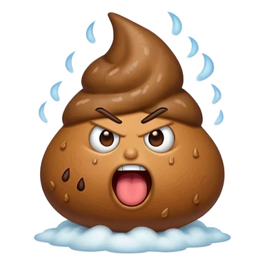 Animated raged poop sticker