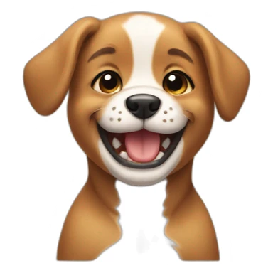puppy smiling and showing his teeth sticker