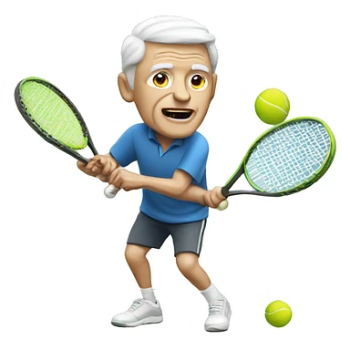 Old white person playing tennis sticker