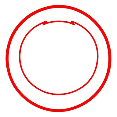 Bright red prohibition symbol, forbidden sign, circle with diagonal line sticker