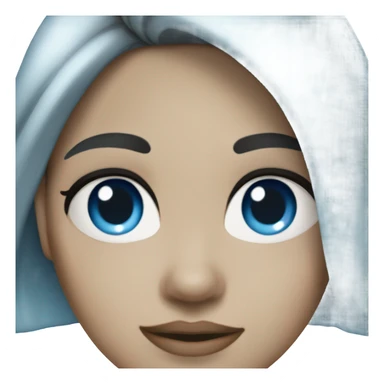 Black blue haired blue eyed pale white women sticker